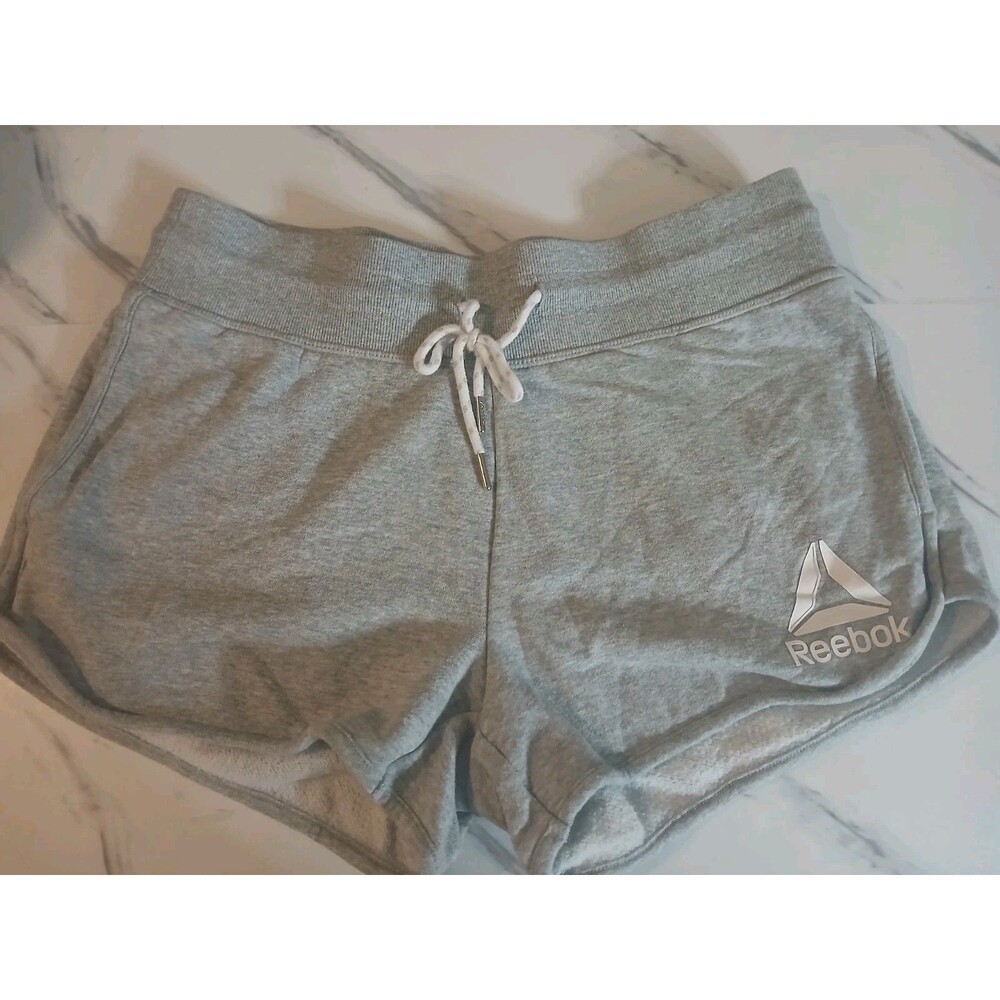 Reebok Women's Medium Gray Sweat Shorts Athletic Lounge Gym Shorts Yoga